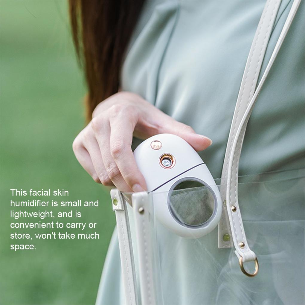 35ML Humidifier Mist Spray Steam Handheld USB Operated Nanometer Little Bear with Cosmetic Mirror for Travel Home Use