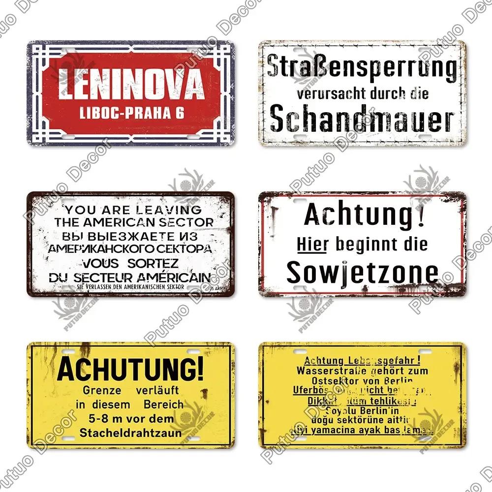 Putuo Decor Deutsche Kriegsgeschichte Vintage Metallschild mit Nummernschild-ähnlichem Design - Ideal für Garagen- und Heimwanddekoration