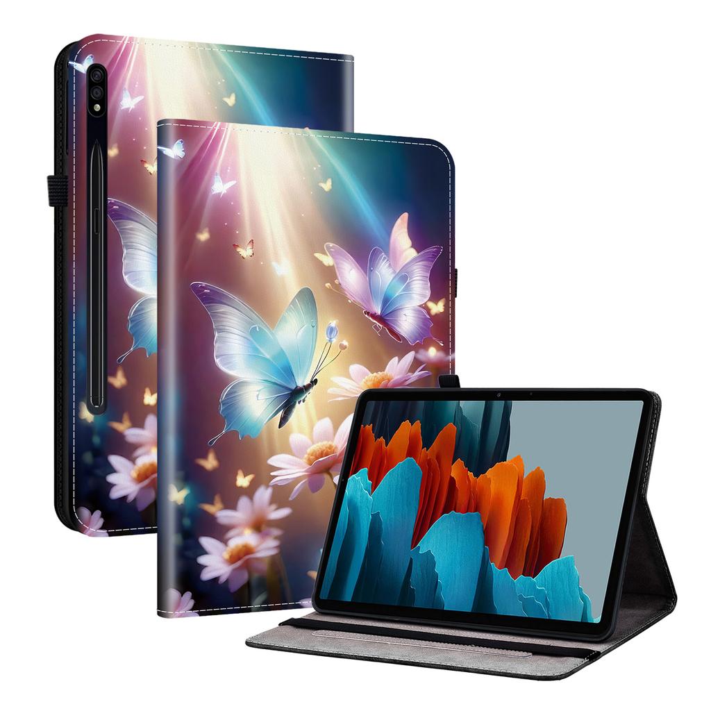 PU Leather Tablet Case for Samsung Galaxy Tab S7 FE (12.4")-11 Styles! Durable,with 2 Stand Slots,Pencil Holder & Card Slots,Flexible TPU Back Cover