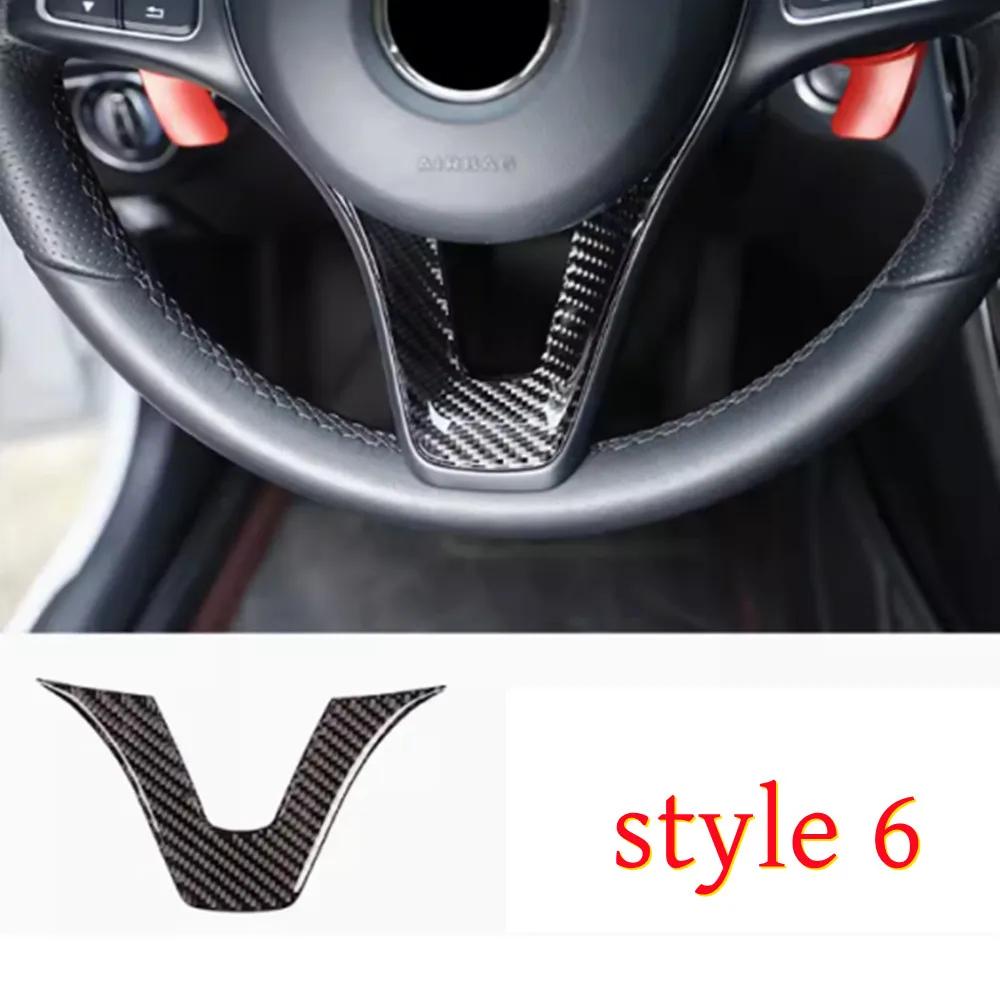 Carbon Fiber Car Interior Central Steering Wheel Window Lifting Button Frame Trim Sticker For Mercedes Benz V Class W447 2015-20