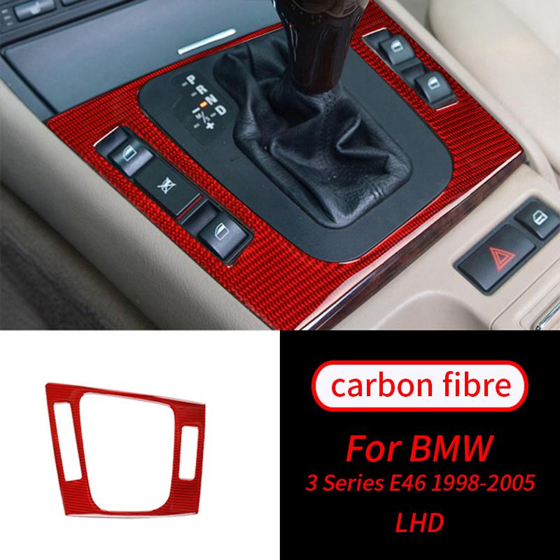 For BMW 3Series E46 1998-2005 Real Carbon Fiber Gear Shift Panel Covers Trim Decals Car Interior Mouldings Car Interior