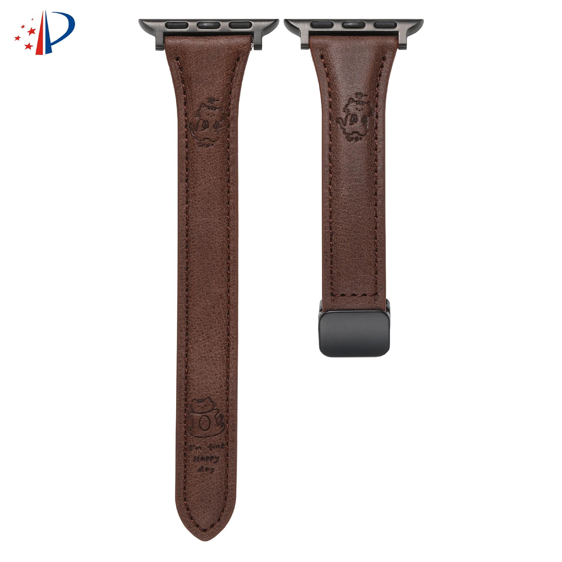Cute Cat Magnetic Buckle Strap For Apple Apple Watch Iwatch109876Se Leather Self-test 20mm