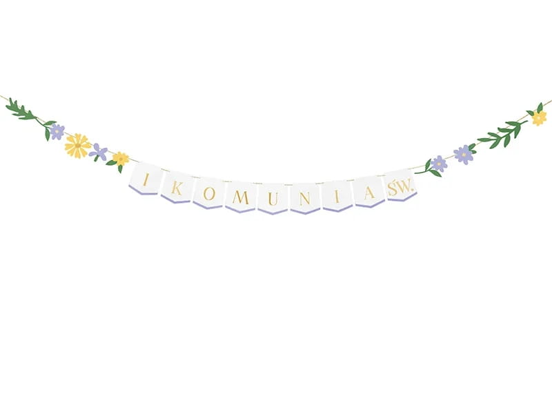 Baner Girlanda Pierwsza Komunia Święta 300X13Cm