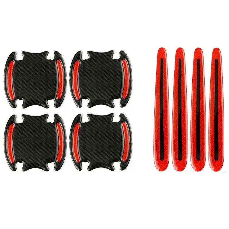 Car Door Reflective Stickers Anti-scratch Safty Warning Stickers Auto Handle Protection Film Exterior Styling Car Accessories