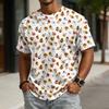 Men Short Sleeve Casual Halloween Print Polo Neck Sports Top Comfortable Lightweight Relaxed Fit Shirt for Daily Wear