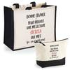 Tote Bag Gift Set - PLANETEE - Cecilia Duo Doesn't Exist - Jute &; Cotton - 33x42 Cm - Personalized
