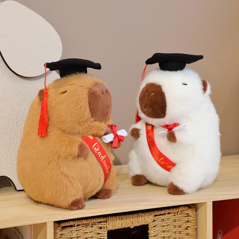 Graduation Stuffed Capybara Toy Commemorative Plush Doll Gift For Exams Students