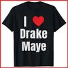 I Love Drake Maye QB Football Fan Black Cotton T-Shirt S-5XL