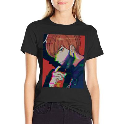 Milgram Kajiyama Fuuta T-Shirt Aesthetic Clothes Summer Tops Animal Print Shirt For Girls T Shirts For Womens