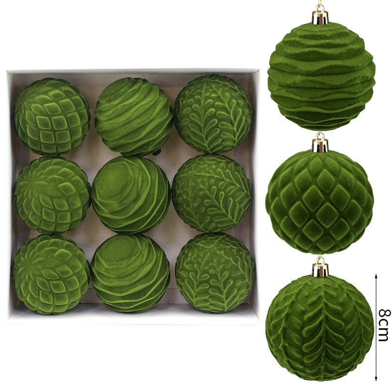 Multi-Color Flocked Pumpkin Ball Christmas Tree Ornaments Pendant DIY Accessories