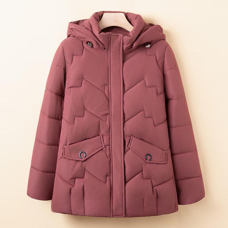 Moou Women's Hooded Fleece-Lined Winter Padded Coat