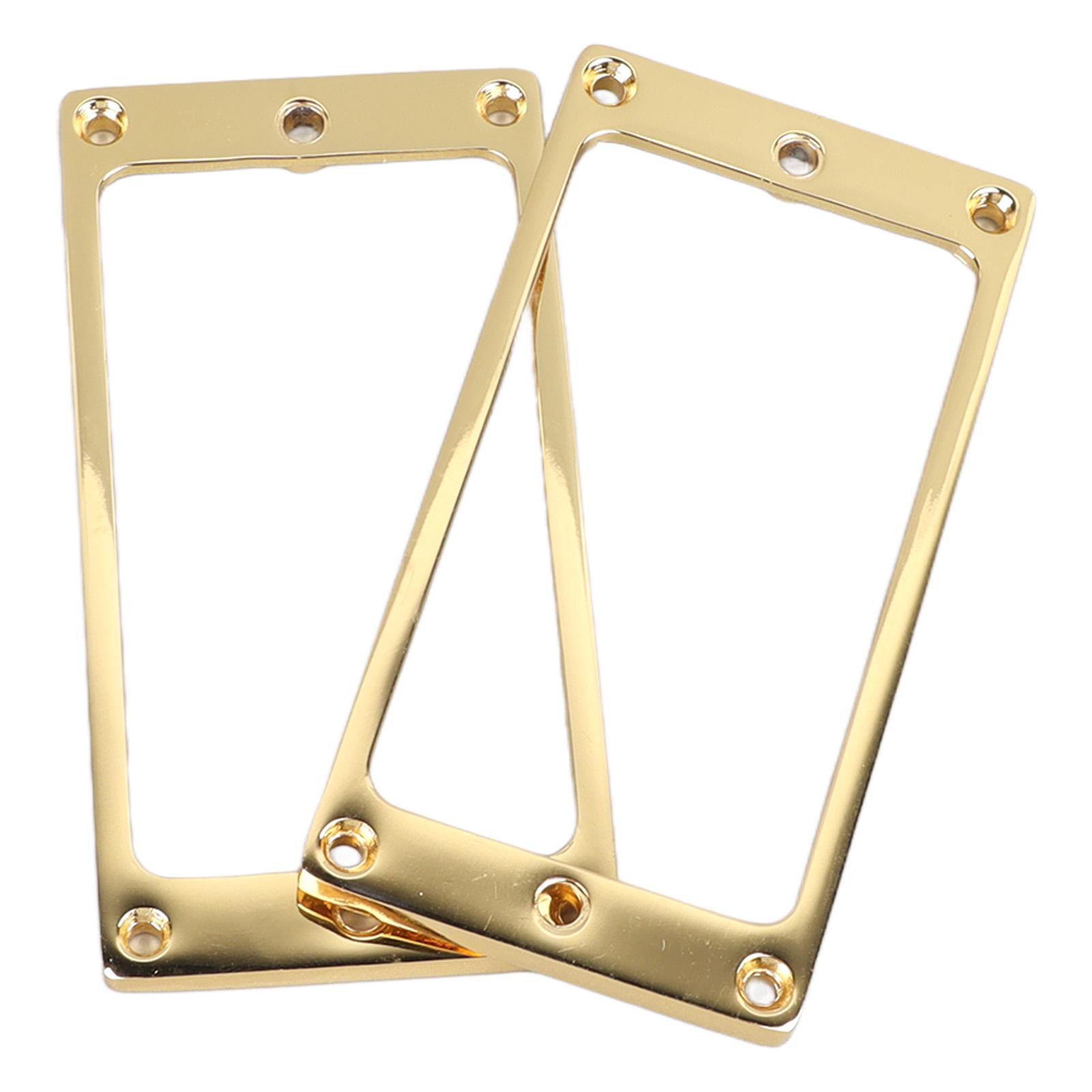 

2PCS рамка звукоснимателя электрогитары цинковый сплав плоский хамбакер звукосниматель монтажное кольцо крышка 4x4 мм золото