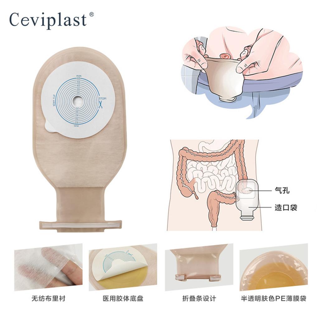 10Pcs Colostomy Bag One Piece Closed Disposable Adult Ostomy Pouch for Ostomy Ileostomy Stoma Care
