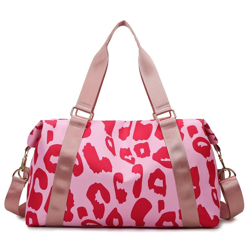 Leopard Print Short-distance Large-capacity Wet and Dry Separation Travel Bag Business Travel Bag Bag Boarding Bag