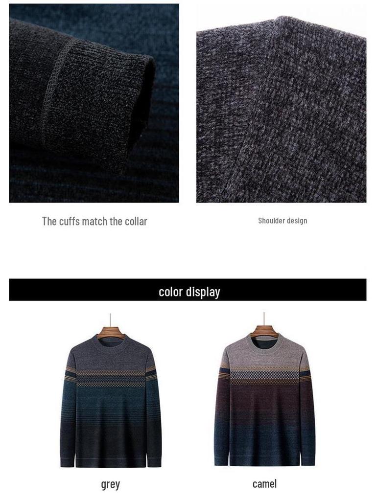 Herren Winter Chenille Fleece Pullover - Warm & Verdickt für Papa
