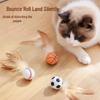 Cat Toy Interactive Bouncy Ball with Feathers - Amuse and Relieve Boredom for Kittens.