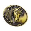 Goldene Pferdekopfwestern-Gürtelschnalle - Ovales Tierdesign