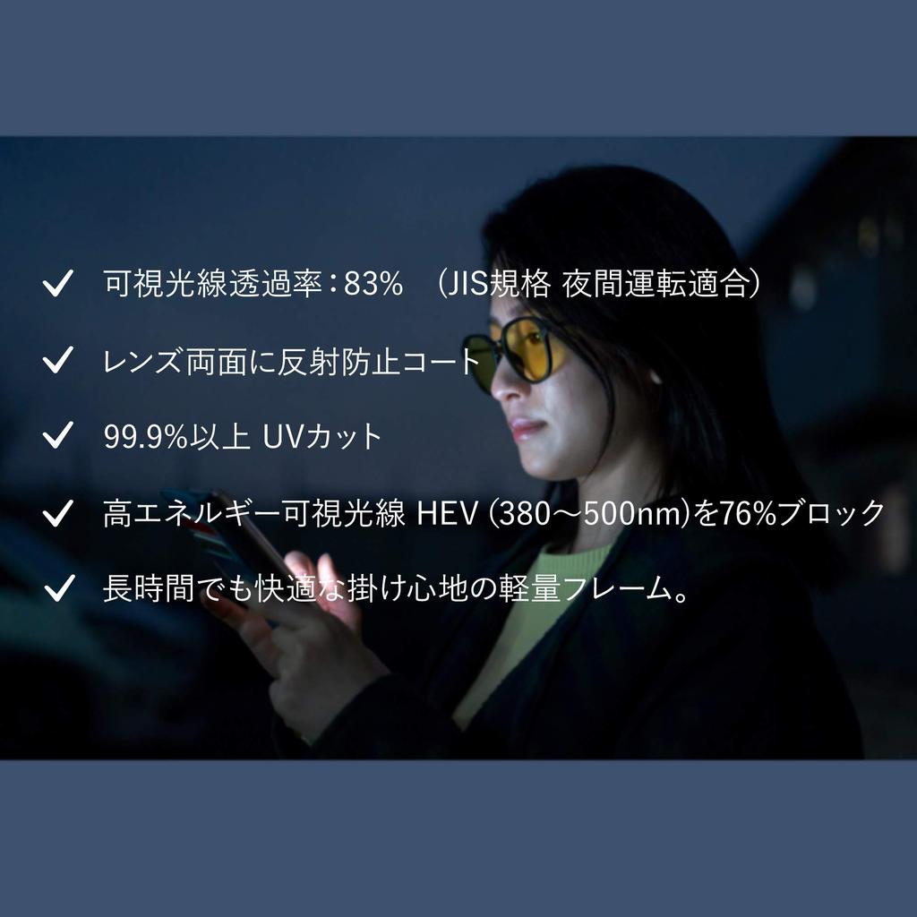 Night Glasses Gunmetal YELLOW Night Driving Night Fishing [Bunny Walk] BW-024 BW-0243Y