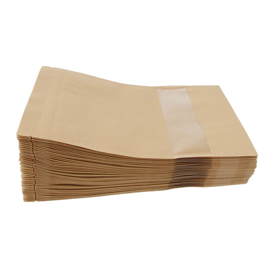 Pack of 50 Kraft Paper Bags with Zipper Closure and Window 18x26 4 Convenient and Stylish Packaging Option