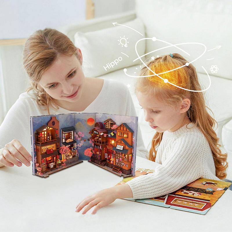 DIY Book Kit 3D Bookends DIY Model Bookshelf End Supplies For Hand Assembly To Restore Japanese Streets And Shops For Friends