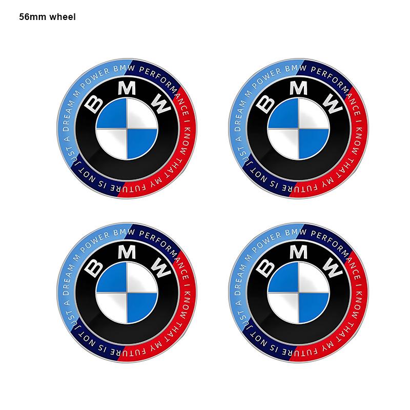 kfwhl7 1/4/7pcs 81/72/46/56/68/mm Car Front Rear Logo Wheel Hub Center Cover Steering Wheel Center Stickers For BMW E36 E46 E90 E60 E39