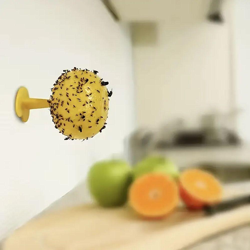 Heat-resistant Fly Ball Trap Yellow Sticky Insect Ball Insect Ball Traps Fruit Fly Balls  Orchard