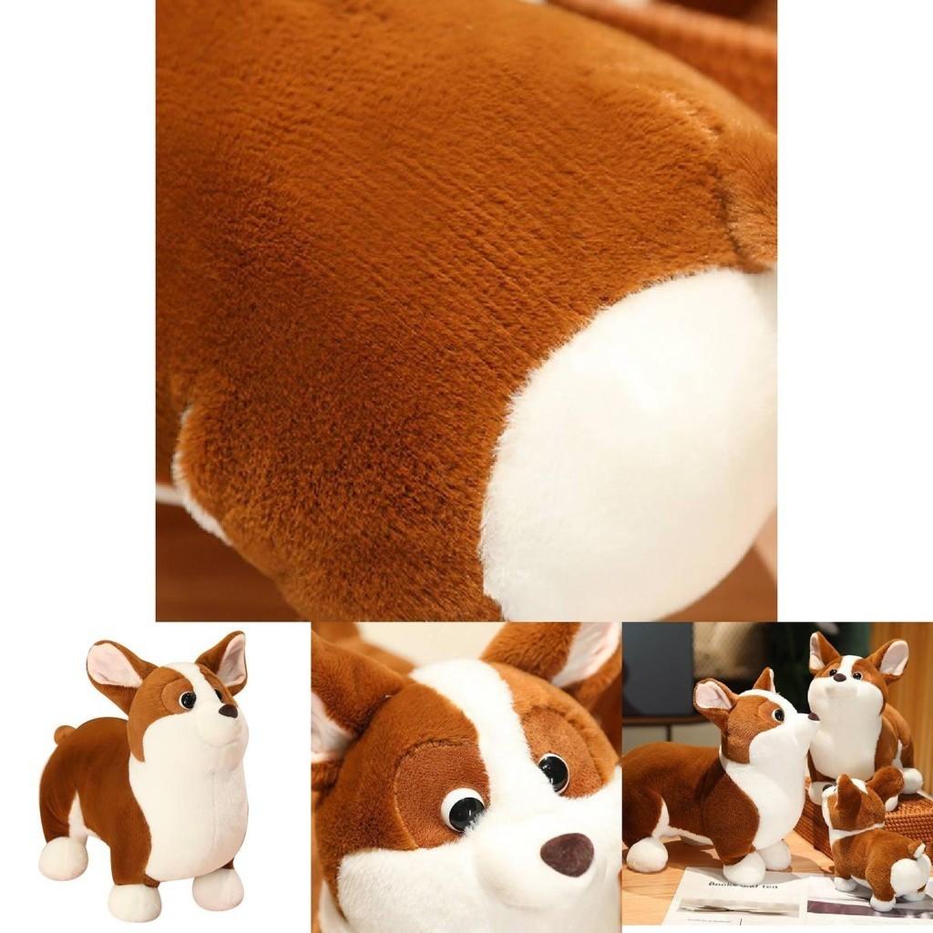 Cute Plush Corgi Dog Toy Soft And Huggable Stuffed Animal For Kids And Pets Brown And White Color 23cm