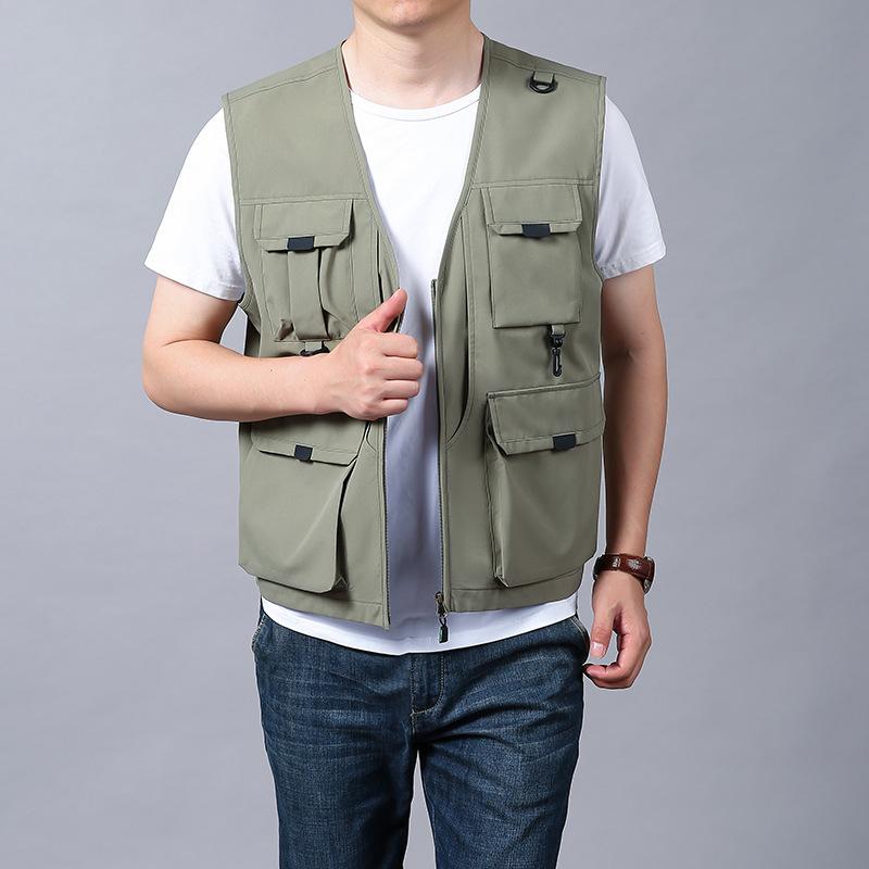 Fishing Vest Men's Multi Pocket Outdoor Workwear, Photography Sports Vest, Hiking Suit, Camisole Jacket