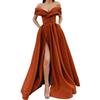 Women's 2025 Deep V-neck Satin Evening Dress, Multi-color European & American Style