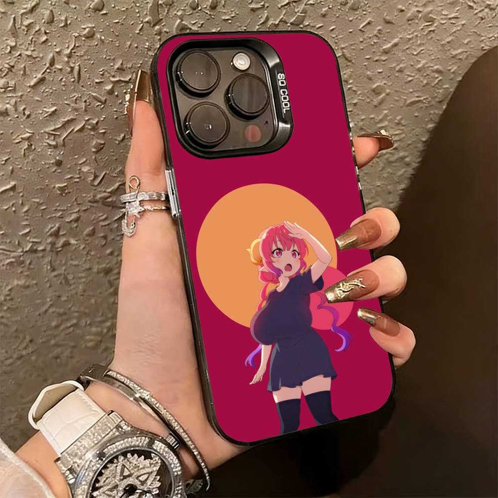 D-Dragon Maid Tohru Ilulu Handyhülle Für iPhone 17,16,15,14,13,12,11 Plus,Pro Max,XS,Bunte Silberne Handyhülle Funda Cover
