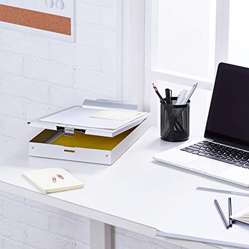 Amazon Basics Clipboard Storage, 3 Tiers, Metallic Silver