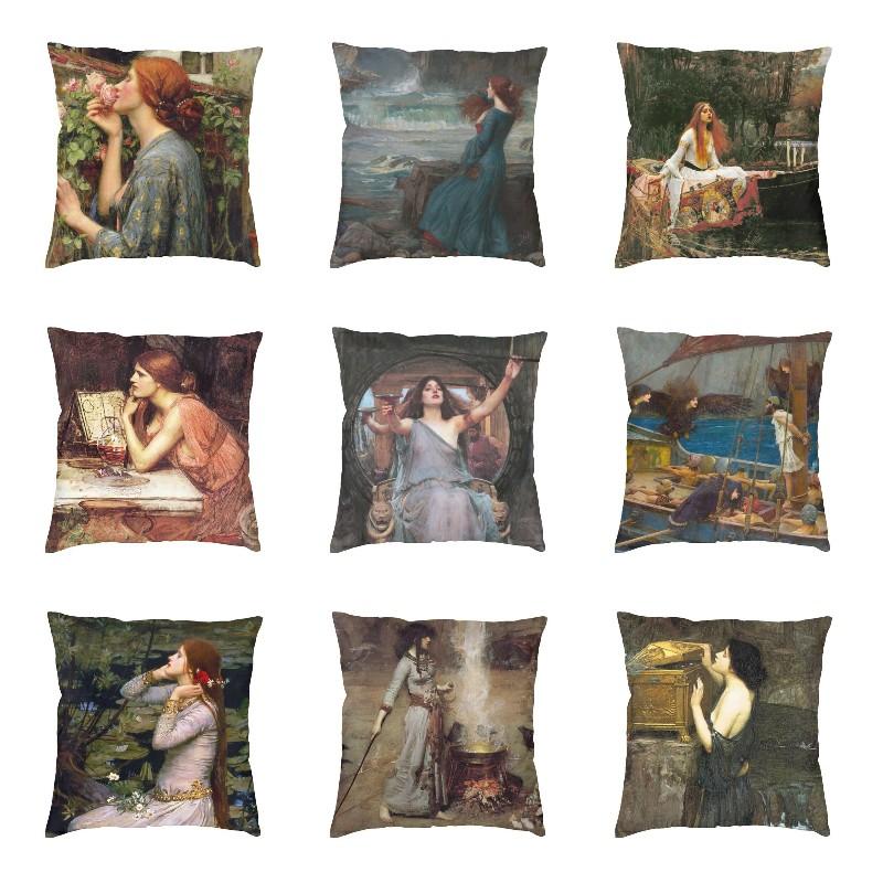 John William Waterhouse The Soul Of The Rose Pillow Case 45x45cm Decor Home Vintage Oil Painting Chair Cushion Square Pillowcase