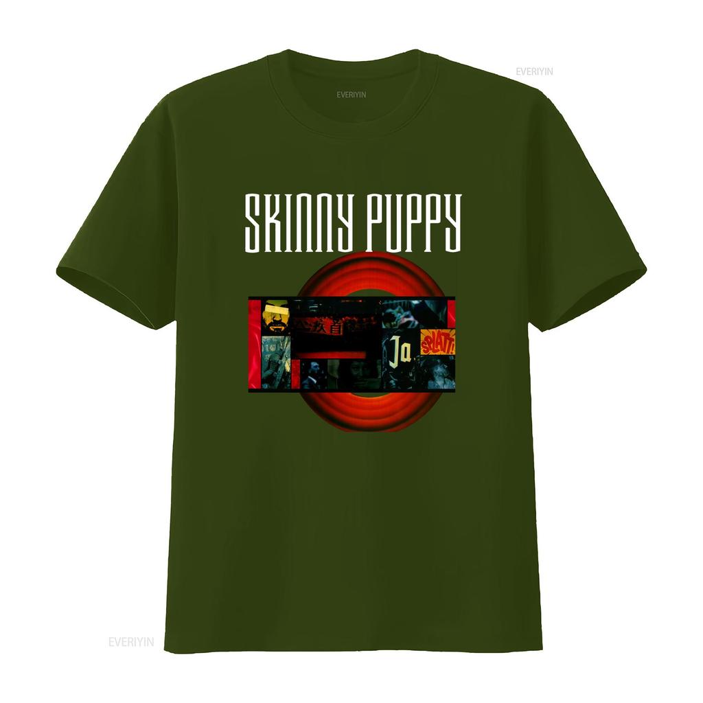 Vintage Gothic Industrial Skinny Puppy Rock Band Collage Print Streetwear Casual T Shirt vintage Washed designer clothes homme