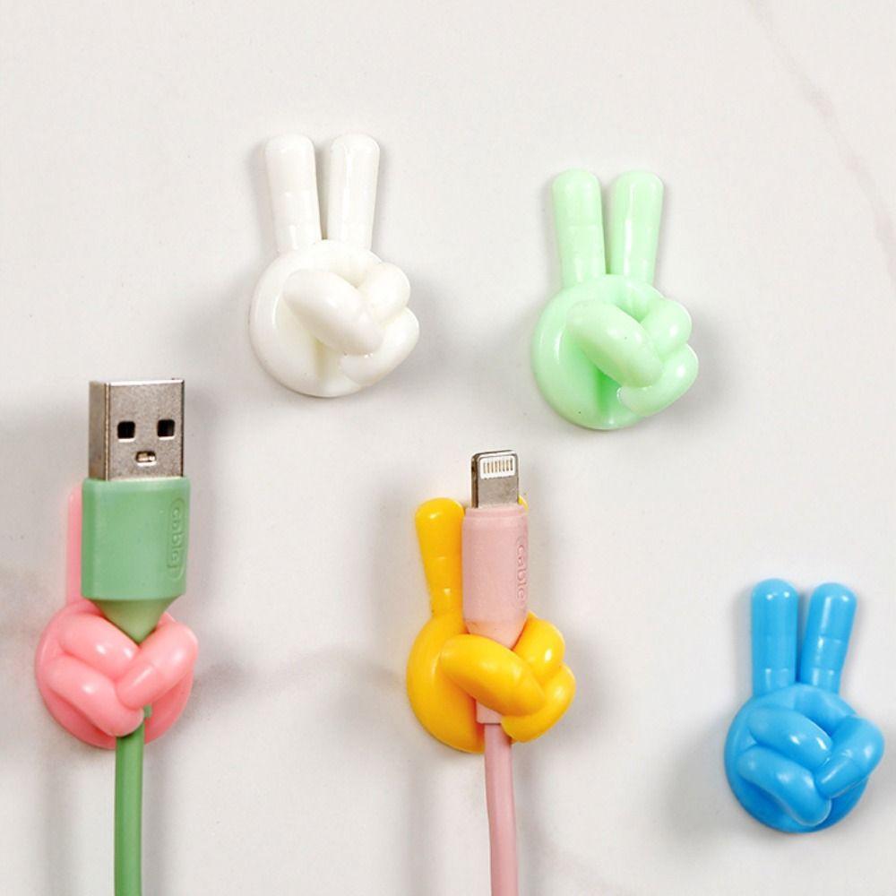 PVC Self-Adhesive Thumb Wire Holder Thumb Desktop Tidy Data Cable Clips  Cable Wire Management