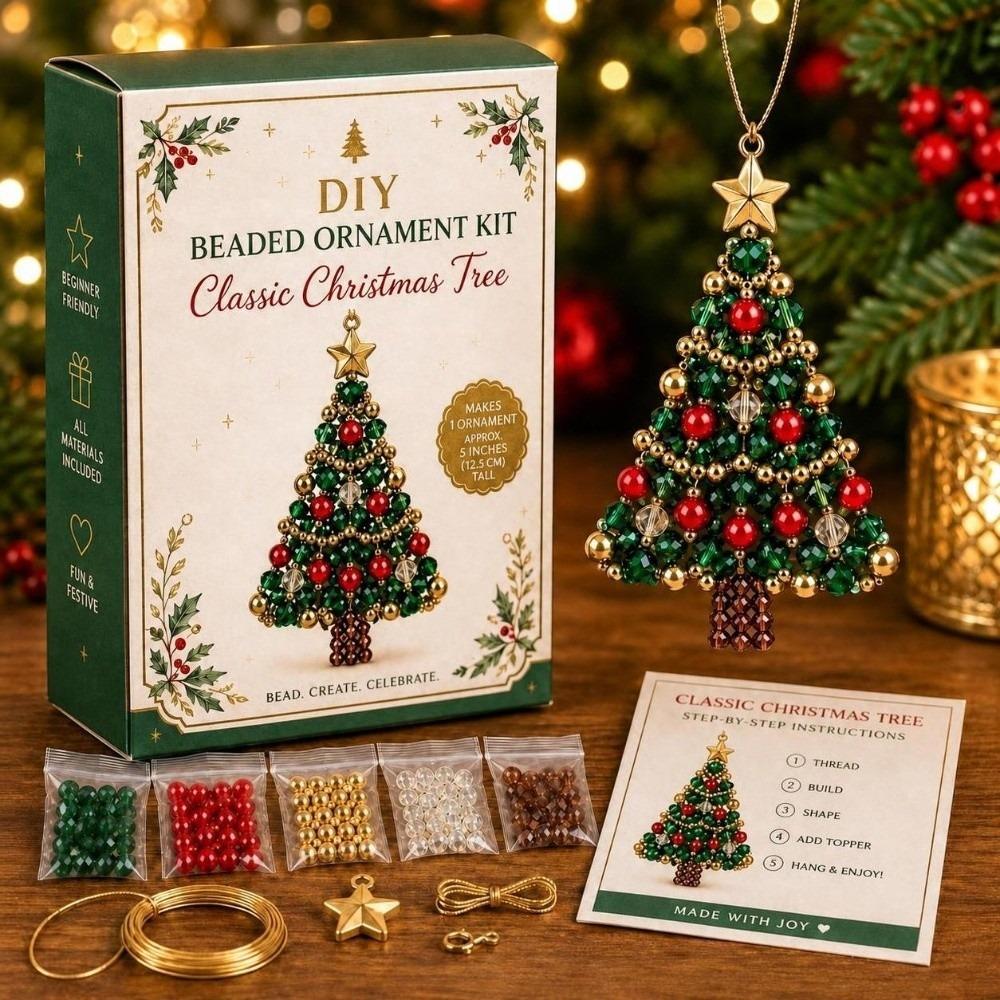 DIY Weihnachtsbaumschmuck-Set Perlen-Weihnachtsbastelset Festliche Feiertagsaktivität