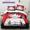 Dragon Ball Super Muster Bettwäsche, Steppbett Set Bettbezug Kissenbezug Zuhause Geburtstagsgeschenk (1 Bettbezug + 2 Kissenbezüge, ohne Füllung)