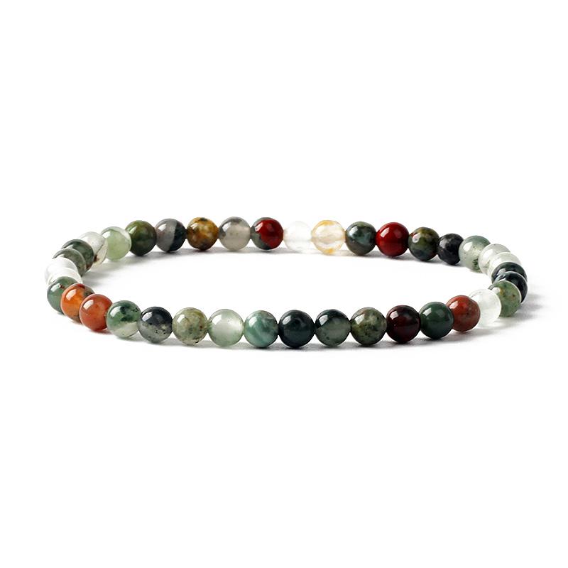 Reiki Natural Stone Bracelets For Women Men 4MM Beads Stretch Bracelet Wholesale Agate Lava Tiny Bangles Handmade Simple Jewelry