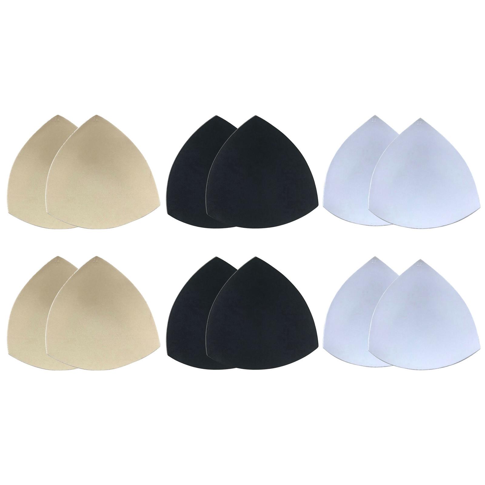 

6 пар подушечек для бюстгальтера, треугольные дышащие накладки на грудь, накладки на грудь для нижнего белья, спортивный бюстгальтер One Size чёрный