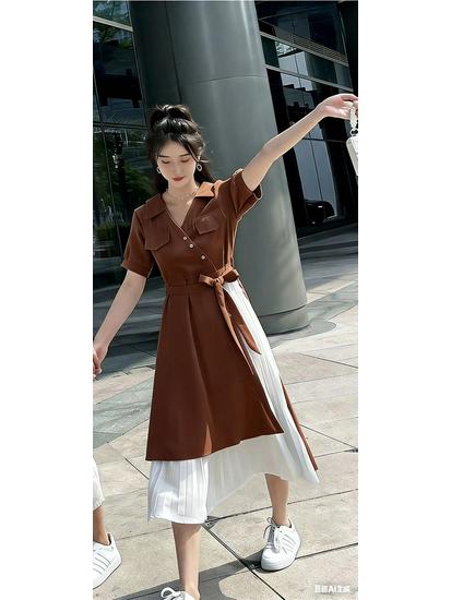 Abito Lungo Dimagrante da Donna Taglie Forti - Elegante Design Copri Pancia