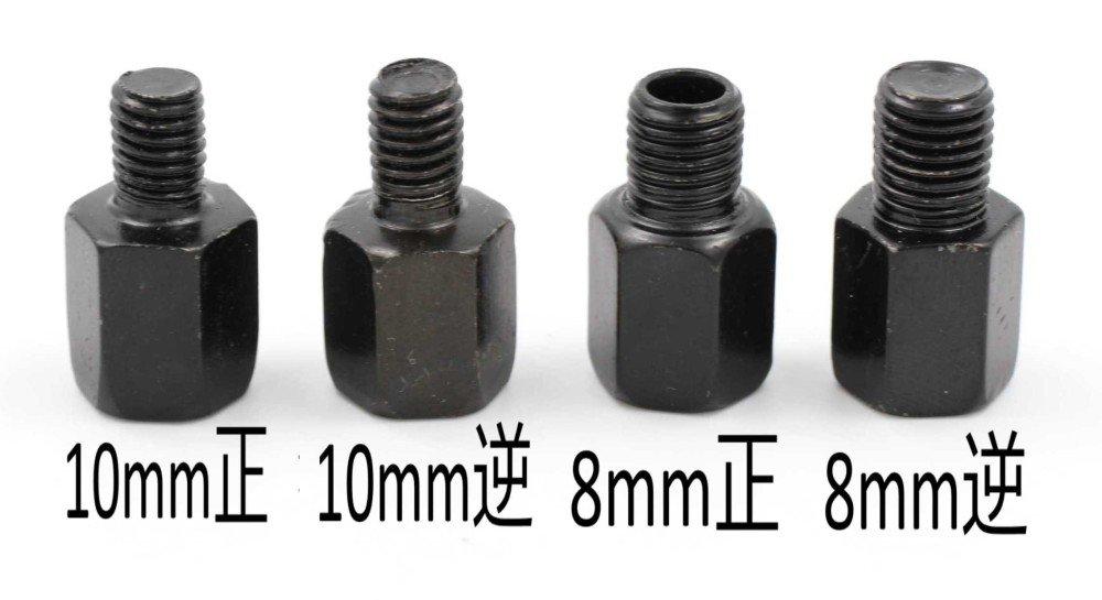Motorcycle mirror screw adapter black 8mm positive screws 2 pieces