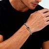 Stainless Steel Adjustable Chain Bracelet for Men, 5mm Width Natural Stone Charm Bracelets, Fashion Jewelry Gift for Him Husband