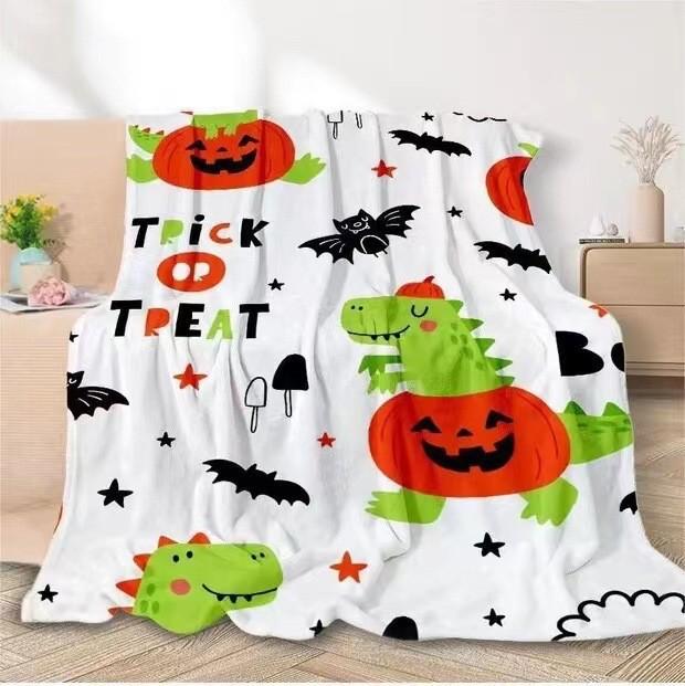 Halloween Cartoon Pumpkin digitalprinted polyester Bedroom velvet flannel soft sofa cover blanket Fleece soft sofa cover 75x100cm
