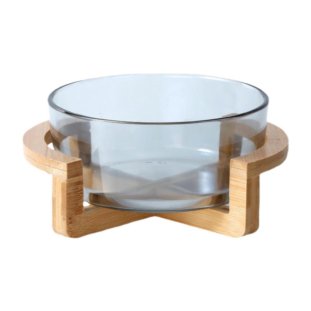 Salad Bowl with Wooden Stand Elegant Round Practical Dessert Bowl Food Bowl Cake Bowl for Dinner Chips Appetizer Dessert Family