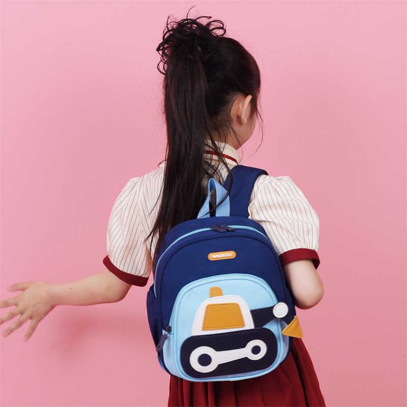 Charming Oxford Cloth Children's Backpack In Navy Blue And Light Blue For Boys And Girls School Use
