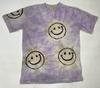 Market Smiley Graphic T-shirt Men Large Purple Tie Dye Short Sleeve