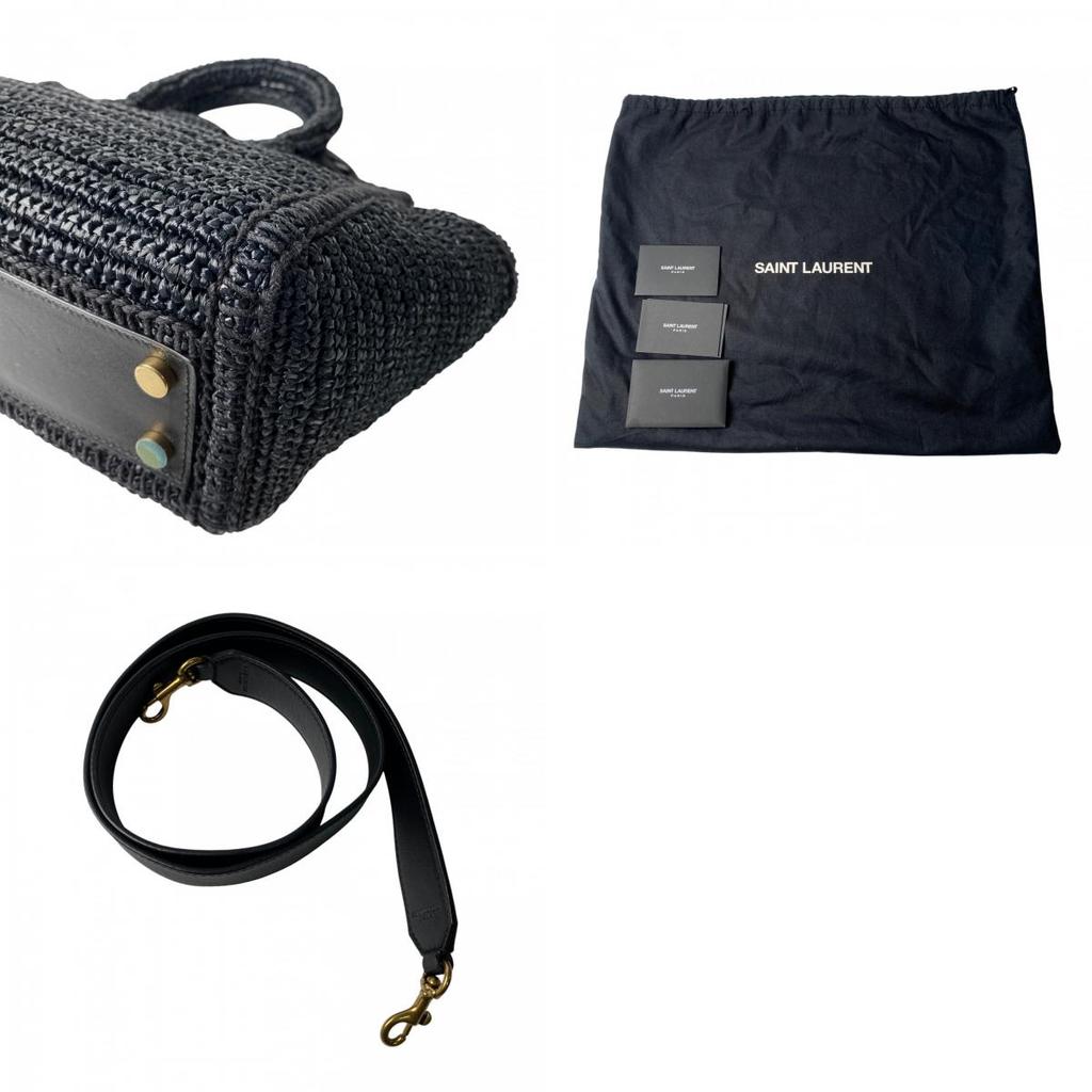 Geantă de umăr SAINT LAURENT folosită negru Rafie Femei