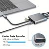 4in1 Type C to HDTV VGA USB 30 and Digital AV Multiport Adapter Hub with PD Charging Port Compatible for Multiple Devices