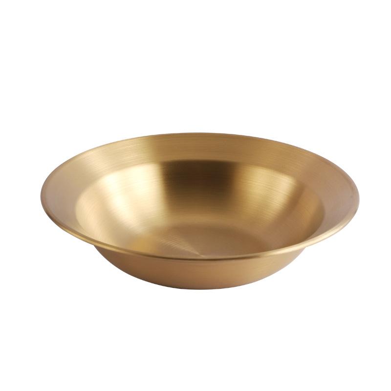 Korean Stainless Steel Crayfish Pot Thickened Straw Hat Round Plate Vegetable Plate Soup Plate Deep Plate Pasta Salad Plate