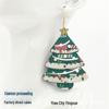 European and American Cross-border Wooden Double-layer Christmas Tree Earrings