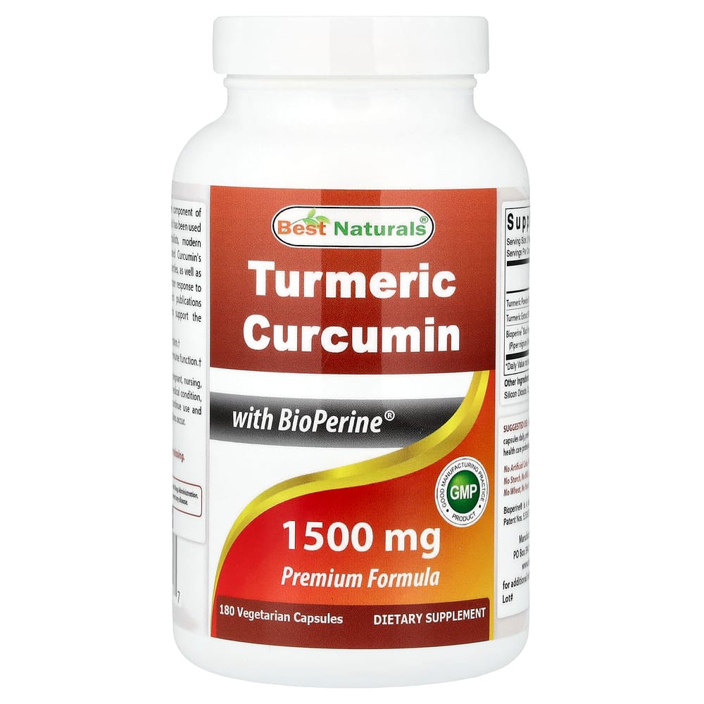 Kurkuma Curcumin 1500mg (pro Portion) Gemüsekapseln, 180 Stück (750mg pro Kapsel)